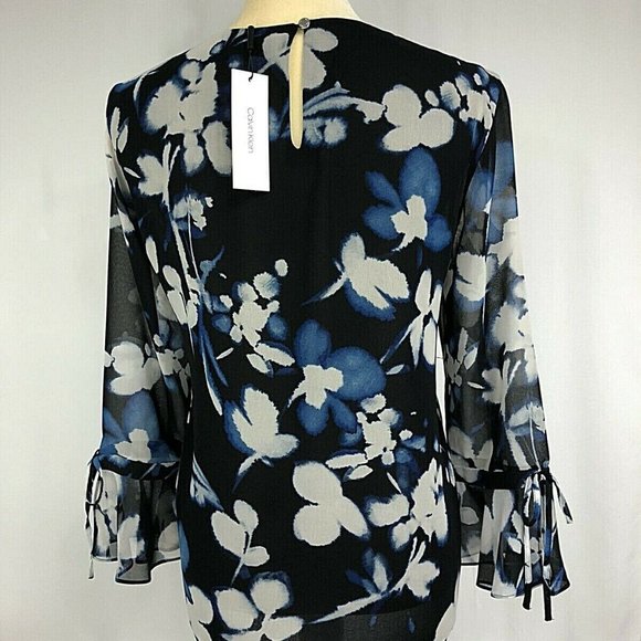 Very Beautiful Chiffon Blouse Calvin Klein - Picture 3 of 3